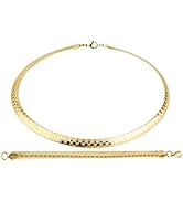 HZMAN Stainless Steel Omega Chain 8mm Solid 18 inch Necklace and 8.5 inch Bracelet Set