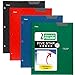 Five Star 2 Pocket Folders, Stay-Put Tabs, Binder Folders with Pockets, Fits 3 Ring Binder, Plastic, Black, Red, Green, Blue, 4 Pack (38049)