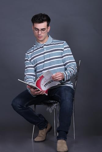 Image of Full Sleeve Polo T Shirt for Men Cotton with Pocket and Collar - Regular Fit Tshirt