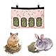 1 Stück Kaninchen Heutasche, Meerschweinchen Futterstation, Futterspender Kleintiere, 4 Löcher Hängender Heutasche, Kleintiere Heutasche, Futtersack für Hase Chinchilla Hamster Kleine Tiere, Rosa