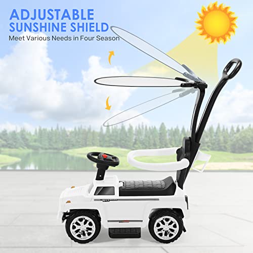 Soar Toddler Push Car Stroller For Toddlers 1-5 With Safety Bars Sun Canopy White #TOP2
