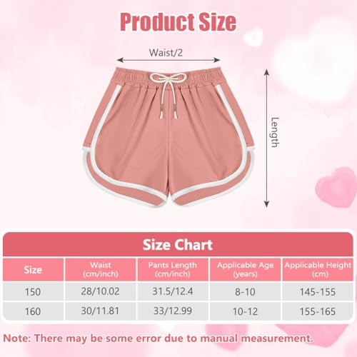 DiULi Sportshorts Mädchen, 3er Mädchen Active Shorts, Kurze Hose Kinder Gym Radlerhose Gilr's for Sommer (Schwarz/Grau/Rosa, 150 cm)