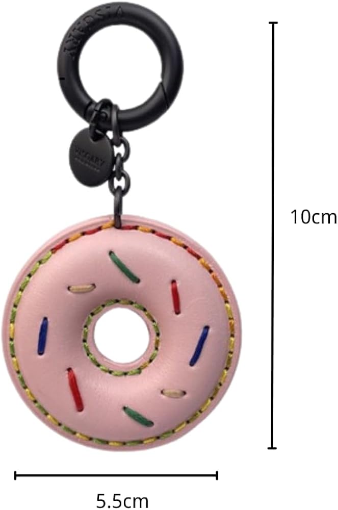 Amazon.co.jp: Fcyonixee 本革ドーナツチャームキーホルダー、かわいい