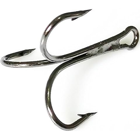 Jumping fish 100pcs 3551 Size #2 Round Bend Strong Sharp Fishing Treble Hooks Fishing Hooks for Saltwater Fishing Cover
