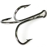 100pcs 3551 Size #2 Round Bend Classic Extra Sharp Fishing Treble Hooks Fishing Hooks for Saltwater Fishing