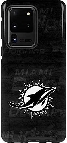 Skinit Pro Phone Case Compatible with Galaxy S20 Ultra 5G - Officially Licensed NFL Miami Dolphins Distressed- Aqua Design
