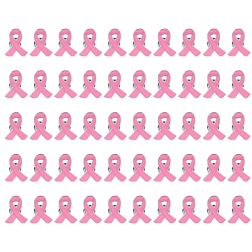 Ribbon Brooch Breast Cancers Awareness Lapel Pin Promotion Day Metal Badge for Cloth Backpack Decoration Social Cause Ribbons