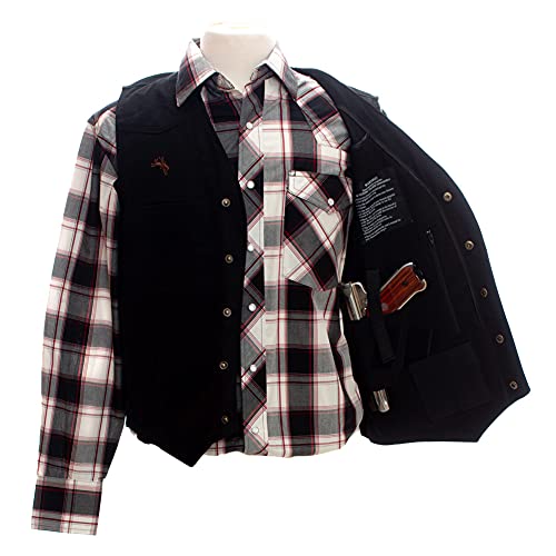 Wyoming Traders Men's Texas Conceal Carry Canvas Vest Black XXXL2