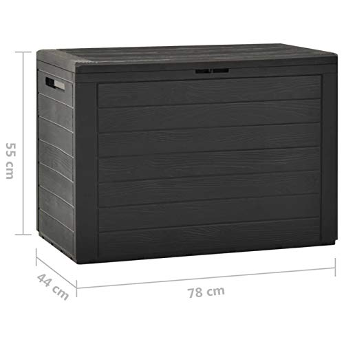 Festnight Auflagenbox Wasserdicht Sitzbank mit Stauraum Aufbewahrungsbox Auflagenbox Kissenbox Gartenbox Anthrazit 78x44x55 cm – Bild 3