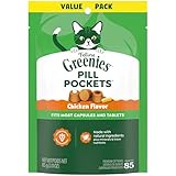 FELINE GREENIES PILL POCKETS Natural Cat Treats Chicken Flavor, 3 oz. Value Size Pack (85 Treats)
