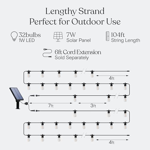 image for Brightech 104 (52x2) FT Ambience Pro Solar Powered Outdoor LED String 