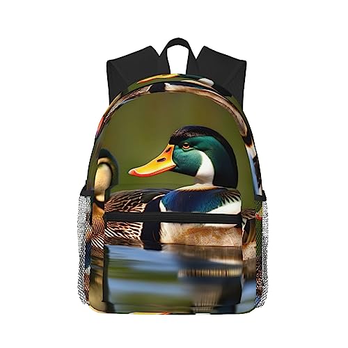 Sac à dos canards colverts noir léger avec poches fonctionnelles pour homme et femme
