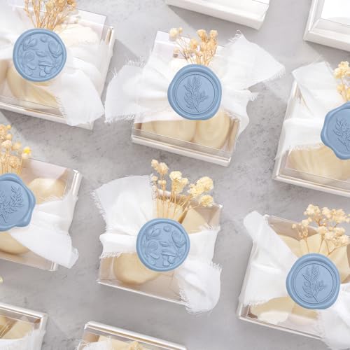 UNIQOOO Wax Seal Stickers - (3 Designs in 1 Pack) Wedding Invitation Envelope Seal Stickers, 60 Pcs Self-Adhesive Stickers, Perfect for Invitation, Christmas, Gift Wrapping (Dusty Blue) by UNIQOOO - Image 5