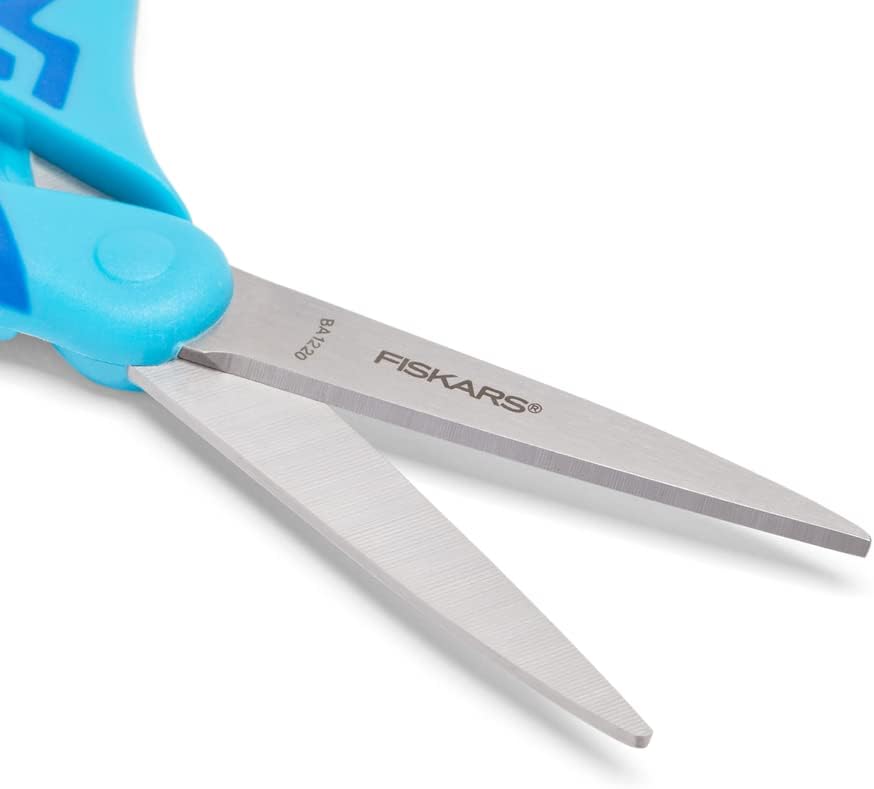 Fiskars SoftGrip Scissors for Kids - 3-Pack - 7" Kid Scissors for Crafting or School for Ages 12+ - Black, Pink, Blue