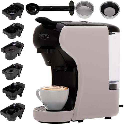 CAMRY Macchina da caffè a capsule, compatibile con Nespresso, Dolce Gusto, Lavazza e altro, 19 bar, compatta, 3000 W, facile da usare