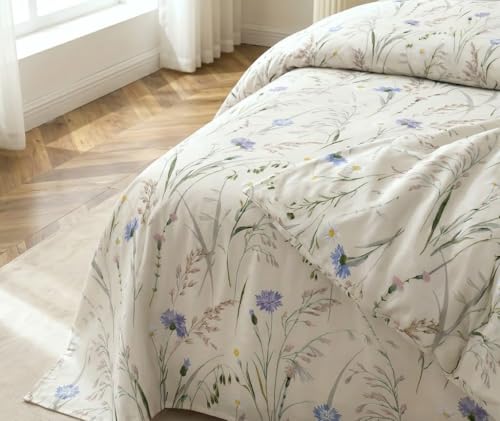 Image of DECOMIZER XL Microfiber Soft Cotton Queen Bedsheet for Double Bed, Queen Size 90 Inches X 100 Inches, 230 X 250 cm with 2 Large Size Pillow Covers - BeigeBush