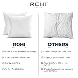Rohi Pack of 2 Premium Microfibre Cushion Inserts 60cm x 60cm | 24x24 inch – Soft & Plump Down Alternative Filled Cushions Inner Pad – Breathable & Hypoallergenic Cushion Pads Set of 2 - White - Image 5