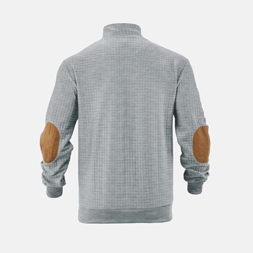 Pull zippé 1/4 homme en tricot gaufré à manches longues
