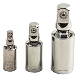 Gelenk-Steckschlüssel-Set, 1/4 Zoll, 3/8 1/2 Zoll, 360-Grad-Drehadapter für Autoreparatur in engen Räumen, 3-teilig