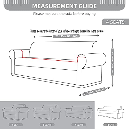 Hanming, Modern Velvet Plush High Stretch Sofa Slipcover Velour Furniture Protector Luxury Thick Velvet Sofa Cover Couch (Coffee, 4Seater 235300Cm) #TOP4