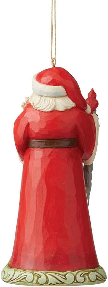 Enesco Jim Shore Heartwood Creek Santa with Cardinals Christmas Ornament 6009459, Multi Color, 4.72 in H x 1.57 in W x 2.28 in L - Image 3