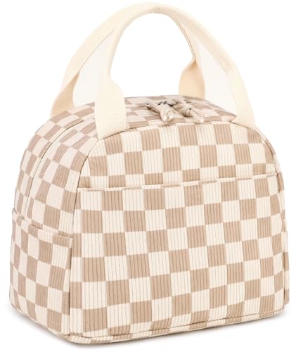 LEDAOU Lunch Box for Women Insulated Lunch Bag Corduroy Lunch Tote Bags Leakproof Cooler Lunch Case for Travel Work Picnic