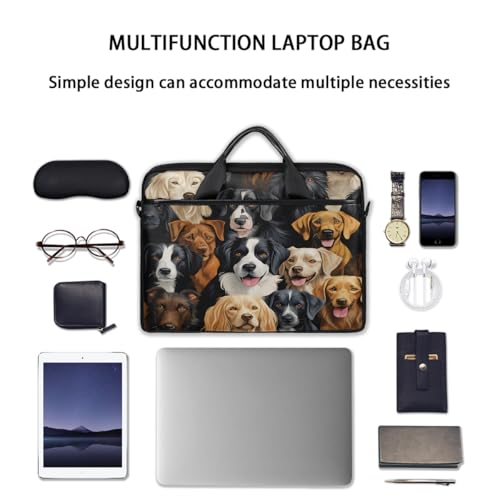 Funda para laptop de 15 pulgadas con diseño vintage de perros, maletín delgado para negocios y mensajería, ideal para mujeres y hombres, para trabajo, oficina y viajes miniatura 7