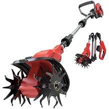 Tiller Cultivator Cordless Compatible with Milwaukee 18V Battery Tool Only, 450RPM Ecarke Electric Brushless Garden Rototiller with 48 Steel Tines, 9" Tilling Width 6.3" Depth, Compact Foldable