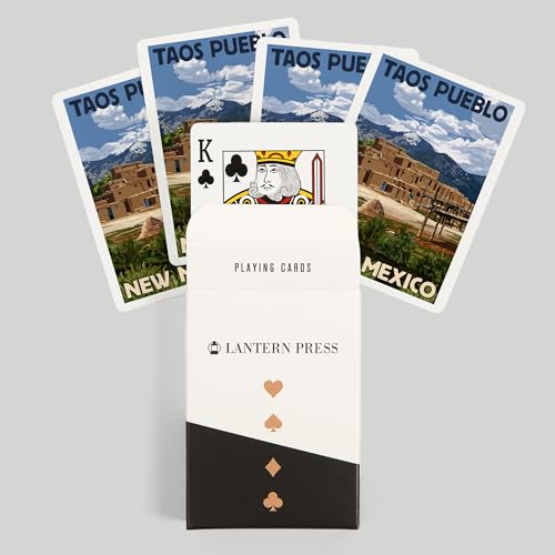 Lantern Press Taos Pueblo New Mexico Naipes Poker miniatura 6