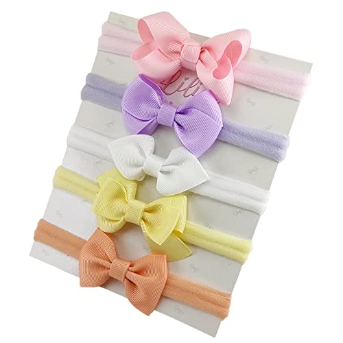 Kit C/5 Lacinhos Variados Faixinha Meia de Seda Bebê Meninas