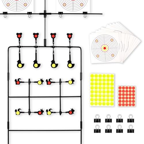 Highwild Multi-Shot Air Gun Pellet BB Gun Target 3-Section Detachable with Adjustable Paper Stand - Rated for .22/.177 Caliber