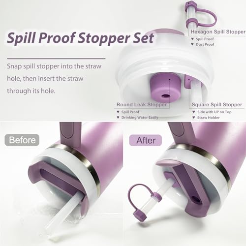 Mefaster O conjunto de acessórios para copos Stanley inclui 6 peças de tampa de silicone à prova de