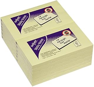 Snopake 127 x 76 mm Yellow Sticky Notes [Pack of 12, 100 Sheets per Pad] 12133
