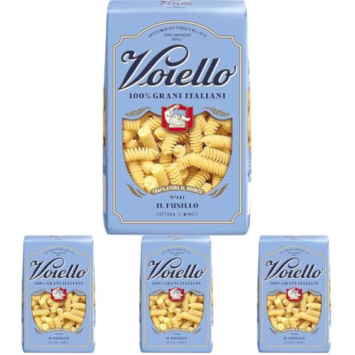 Voiello Pasta Fusilli n.141, 500g, Grani 100% Italiani, Trafilatura Al Bronzo (Confezione da 4)