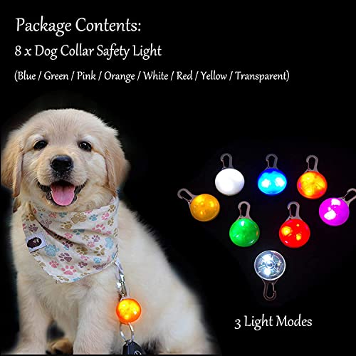 Dierjueyers Xiaojuan 8 Packs Led Dog Collar, Led Light Up Clip-On Dog Collar Light, Dog Lights For Night Walking,Waterproof Dog Night Light,For Large Medium Small Cats Pet,Running thumb #3