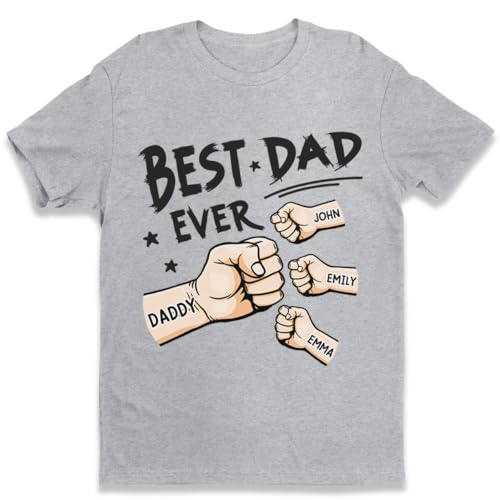 Generic The Best Dad Ever - Family Personalized Custom Unisex T-s...