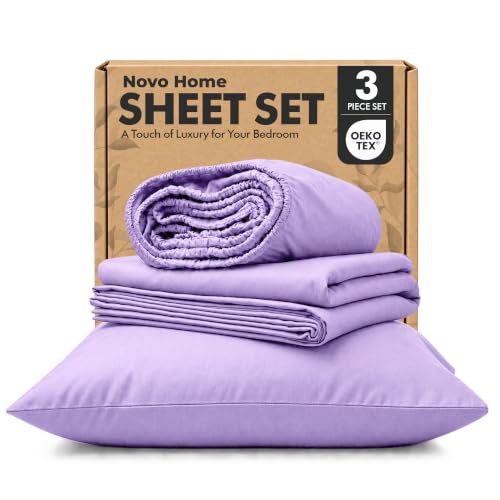Novo Home Twin XL Sheet Set 4 Piece, Hotel Luxury Microfiber Bed Sheets