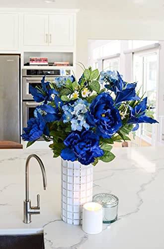 Admired By Nature Spring Bush Artificial Hydrangea Flowers, Blue #TOP4