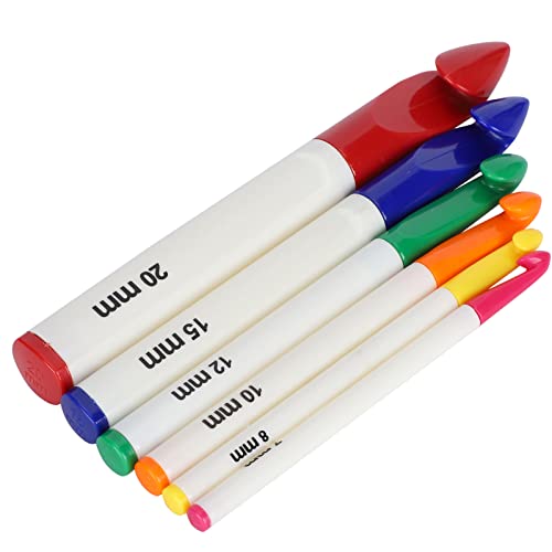 6Pcs Crochet Hook Set with Ergonomic Handles Thick Needles DIY Craft Accessories for Women