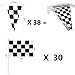 MX-Amigo 102 PC/Set Black White Checkered Racing Party Tablecover,Black&White Checkered Balloons Banner Flags Iclude 30PC Balloon Sealing Clip