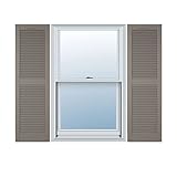 Lifetime Vinyl LL1S14X02500CL Standard Cathedral Top Center Mullion, offene Lamellen-Vinyl-Rollläden, mit Montage-Rollläden, Lok's und passenden Schrauben (pro Paar), 36,7 cm B x 63,3 cm H, Ton