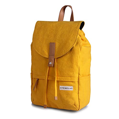 Image of Svenklas Hagen Backpack - 20 L Organic Cotton Italian Leather 16 inch Inch Laptop Bag For Men and Women