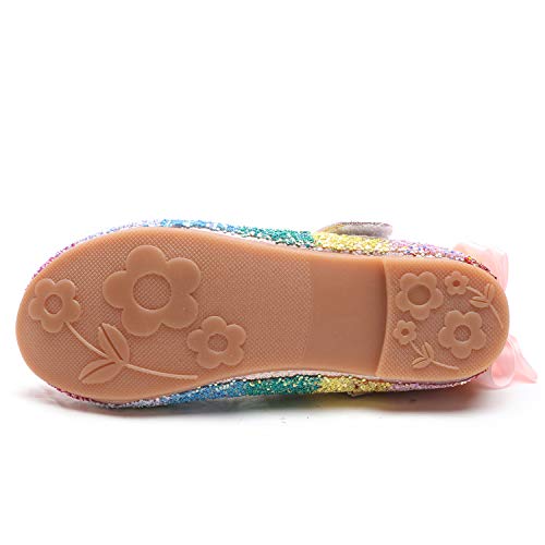 Minibella Girl's Rainbow Glitter Ballet Flats Princess Mary Jane Dress Shoes #TOP5