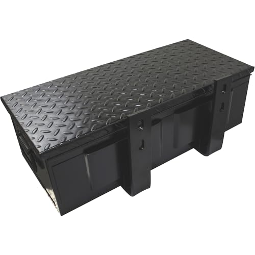 K & M No. 30 Tractor and Truck Tool Box - Steel, Gloss Black, Hasp Latch, Mounting Brackets Included, Model Number 1520