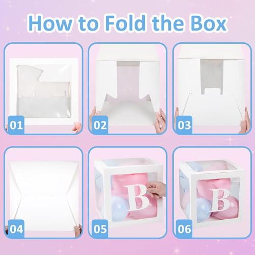 Voircoloria QQHZLFQQL Gender Reveal Decorations, 145Pcs Blue And Pink Balloons Arch Kit Clear Baby Boxes With Letters For Baby Shower Backdrop Decor Boy Or Girl Gender Reveal Party Decorations thumb #2