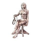 Tin Metal Collection Toy - Sexy Girl Woman Makima in The Chair Manga- Unpainted Erotic Nude 54mm Figures Soldiers Size 1/32 Scale for Home Decor Accents Collectible Figurines, (Mn-03-b)