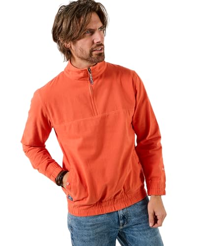 Image of Joe Browns Men's Cotton Canvas Zip Up Neck Funnel, Orange, UK L