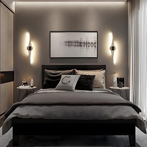 Fang Yan Mei Black Vanity Lighting 32 Inch 18W Metal Linear Wall Mounted Lamp Fixtures Modern Wall Sconce Bathroom Bedroom Wall Lighting For Mirror #TOP2