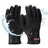 KAYGO Winter Waterproof Thermal Work Gloves for Men and Women, Full Hand Latex Coated, Acrylic Insulated Liner for Freezer Cold Weather, Fine Crinkle Grip,KG140W,Black,L