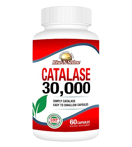 Rise-N-Shine Catalase Supplement 30,000 - Powerful Antioxidant Enzyme for Hair Health - Hair Supplements for Strong Hair - 60 Capsules (30-Day Supply)